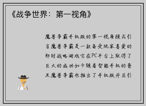 《战争世界：第一视角》